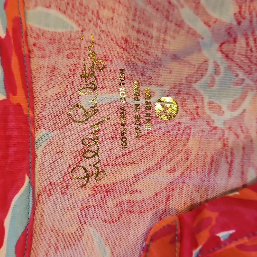 Lilly Pulitzer Pink and Orange Floral Long Sleeve Dress Size Medium - Picture 3 of 4